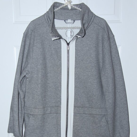 Lululemon Jacket Light As Warmth Heathered Medium Grey Sweatshirt Jacket; Sz 12 - Picture 2 of 3